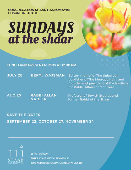 Banner Image for Sundays at the Shaar - July 28
